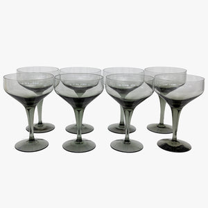 vintage grey champagne coupes