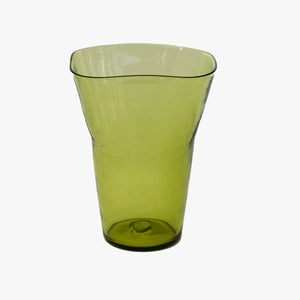 vintage avocado green glass vase