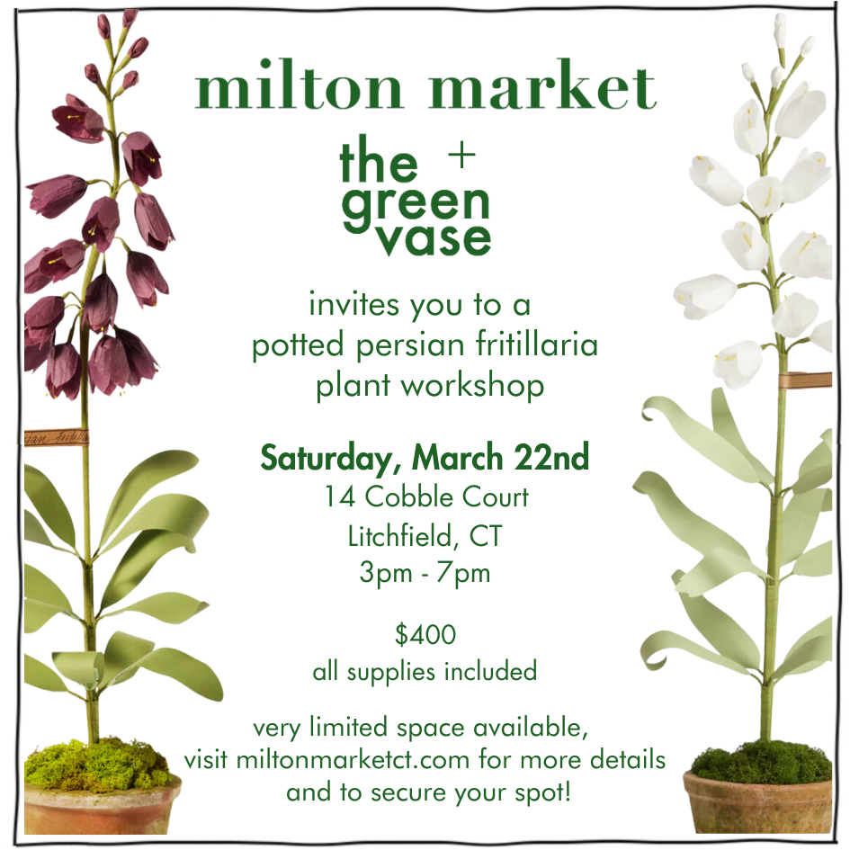 The Green Vase potted fritillaria plant workshop