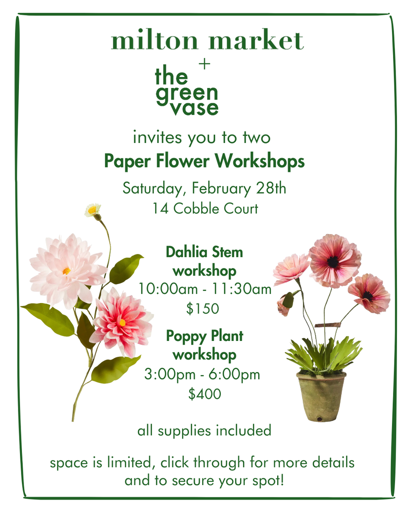 The Green Vase Paper Flower Workshops