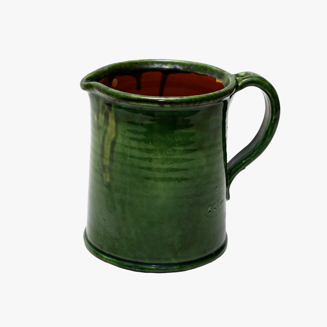 vintage green Ravel terracotta pitcher