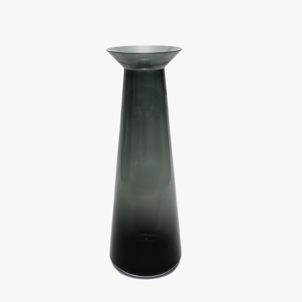 vintage dark grey glass vase