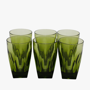 vintage deep green tumbler with square base