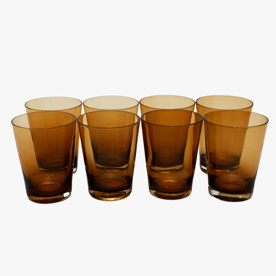 vintage amber glassware
