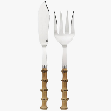 bamboo 2 piece fish serving set