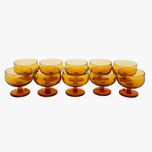 Load image into Gallery viewer, vintage dark amber coupe glasses