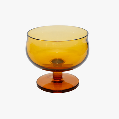 vintage dark amber coupe glasses