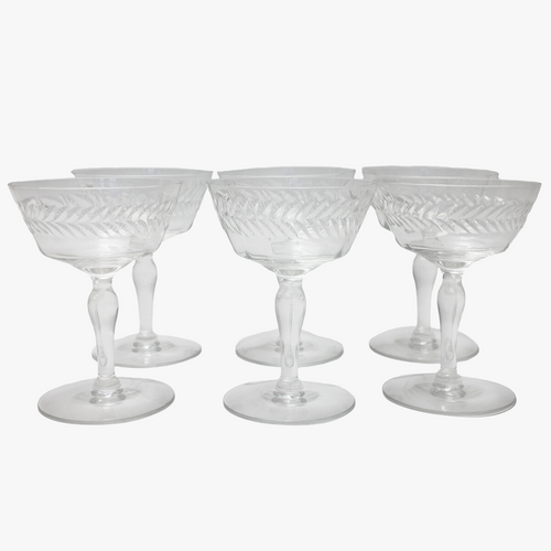 vintage etched cocktail glasses
