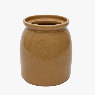 vintage mustard brown crock