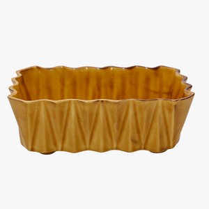 small vintage mustard colored Upco planter