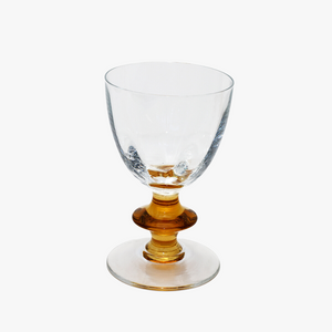 vintage crystal wine glasses with amber stem