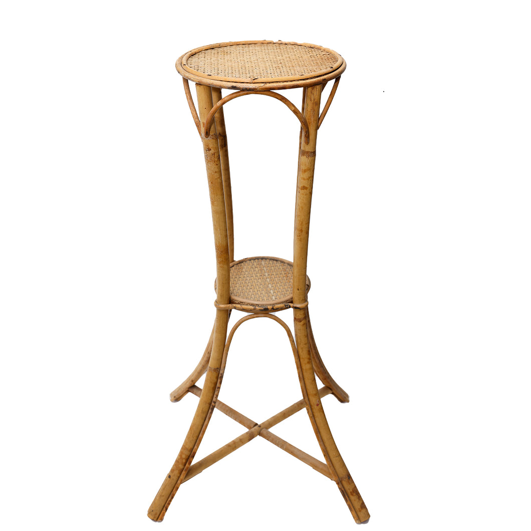 vintage rattan plant stand