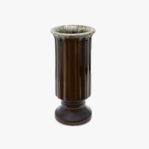 vintage ribbed pedestal vase
