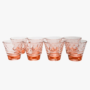 vintage pink depression glass cocktail glasses