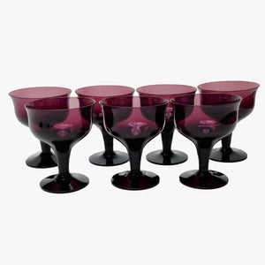vintage deep amethyst champagne coupes
