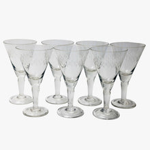 Load image into Gallery viewer, vintage cordial glasses with diamond etched pattern