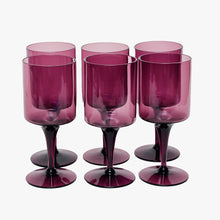 Load image into Gallery viewer, vintage deep amethyst wine glasses