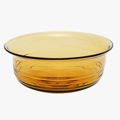 vintage ribbed amber Blenko bowl