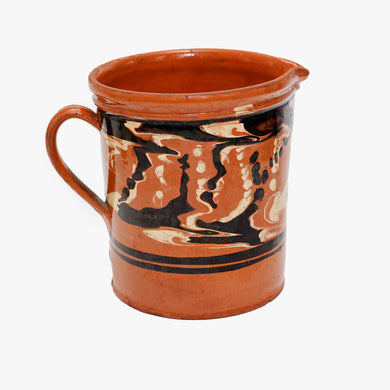 antique large jaspe' pottery pitcher