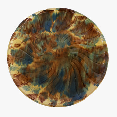 antique splatter serving plate
