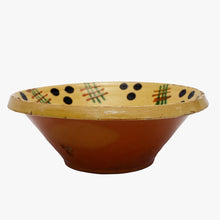 Load image into Gallery viewer, antique french bread bowl with lines and circles