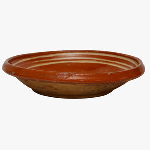 antique hand painted shallow serving bowl