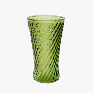 vintage green twisted glass vase