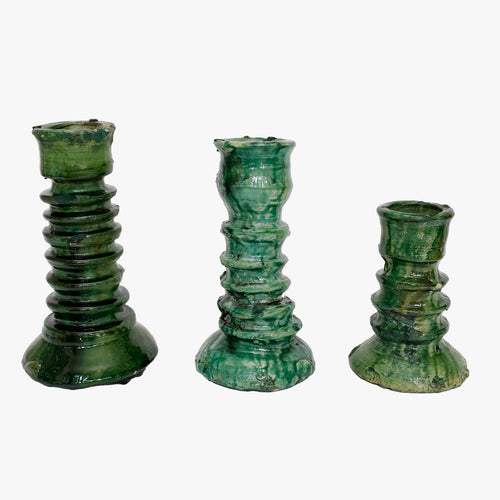 green tamegroute ribbed candlestick