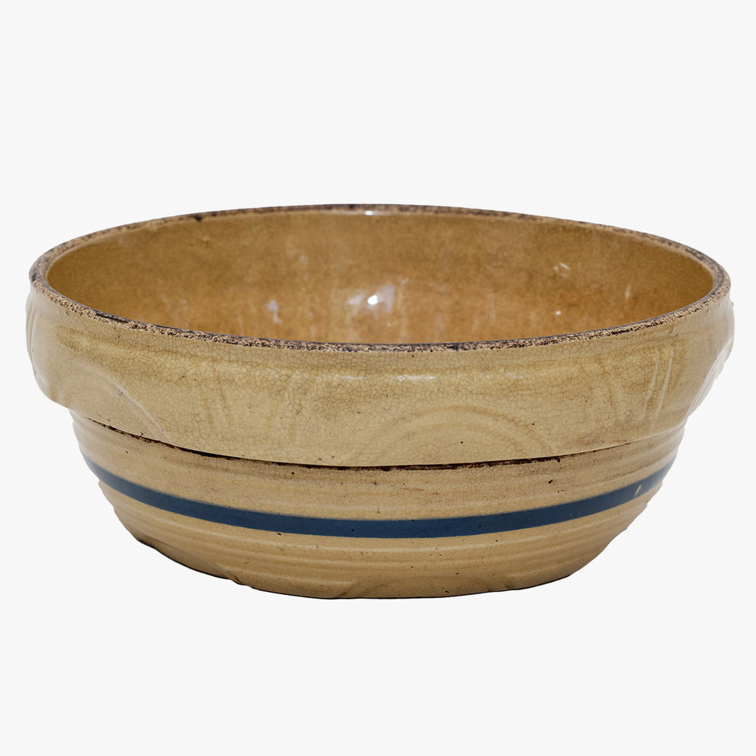 vintage bowl with blue stripe