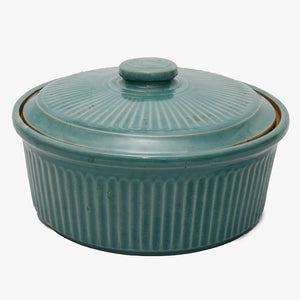 vintage turquoise McCoy covered casserole