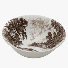 Load image into Gallery viewer, vintage Ridgeway ironstone &quot;Meadowsweet&quot; brown transferware serving bowl