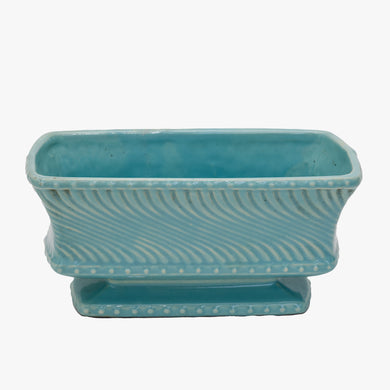 vintage turquoise blue McCoy rectangular planter