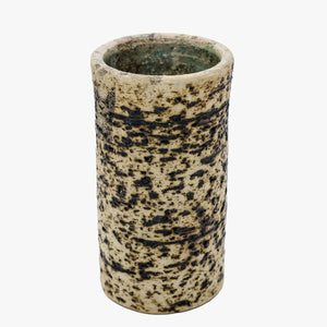 vintage "scorched" cylindrical vase