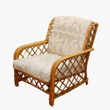 Load image into Gallery viewer, vintage rattan chair and ottoman