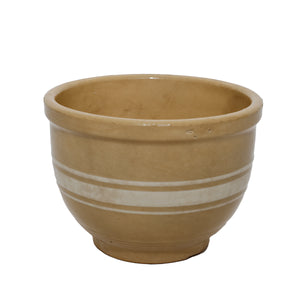 vintage yellow ware mixing bowl