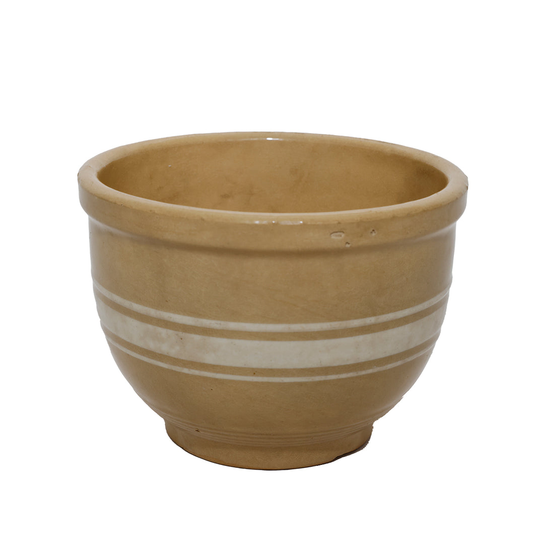 vintage yellow ware mixing bowl