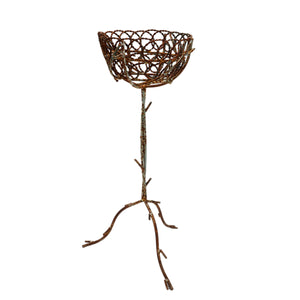 vintage metal faux bois planter