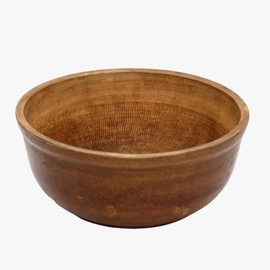 antique brown pottery mixing bowl