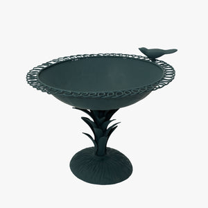vintage metal birdbath