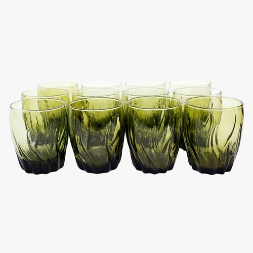 vintage avocado green tumbler glasses