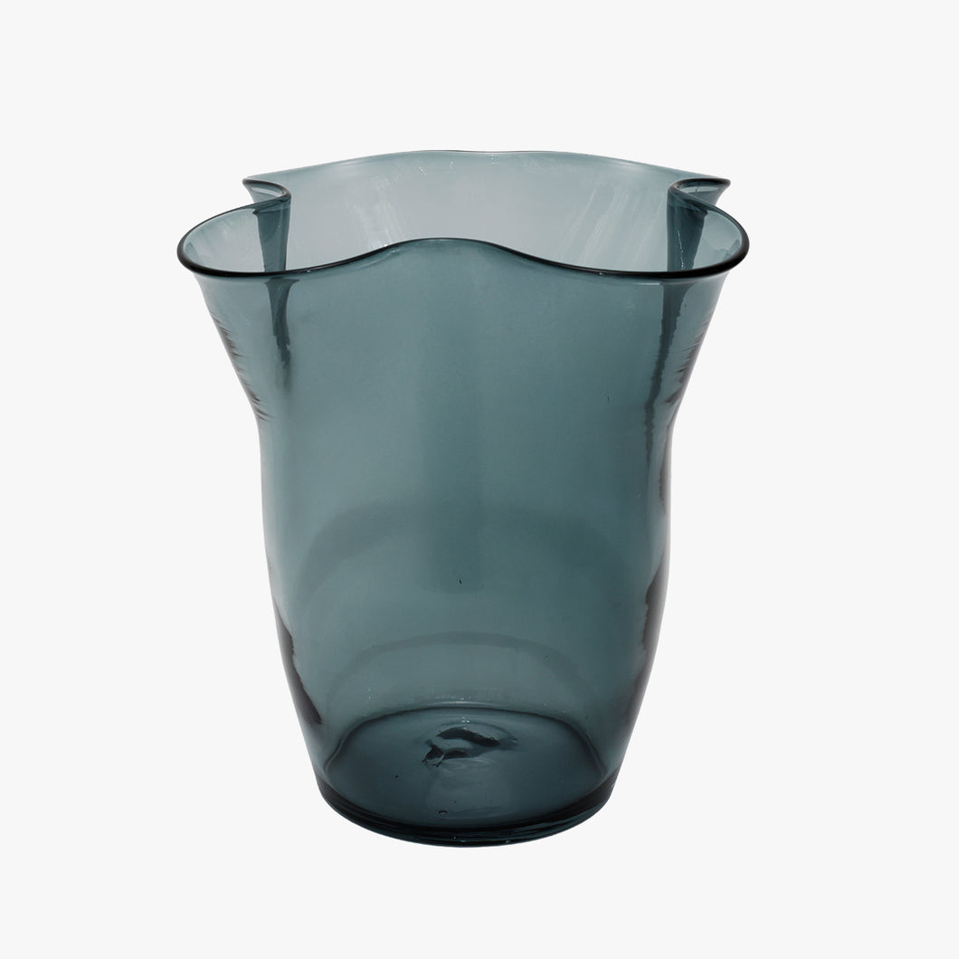 vintage Blenko charcoal flared vase
