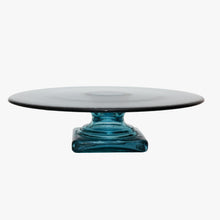 Load image into Gallery viewer, vintage blue/grey cake stand with square bottom