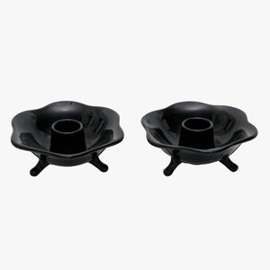 vintage black footed candle holders