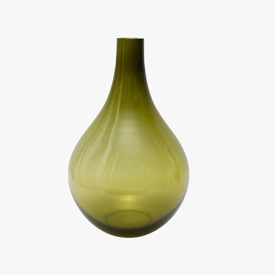 vintage avocado green glass vase