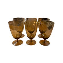 Load image into Gallery viewer, vintage amber hand blown goblets