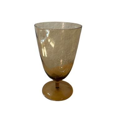 vintage amber hand blown goblets