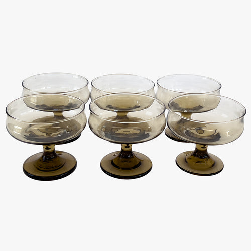 vintage brown champagne coupes