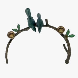 brass branch candle holders with birds