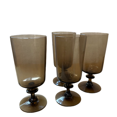 vintage smoky brown goblet