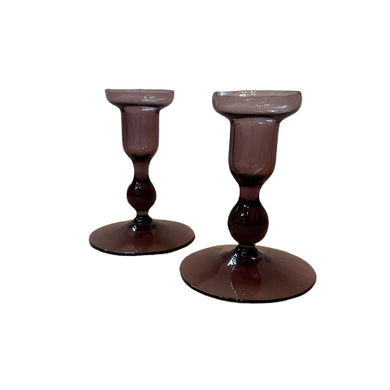 vintage amethyst candle holders